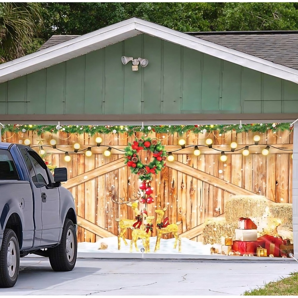 7x13ft Aprox Christmas Barn Wood Photography Backdrop for Holiday Celebrations - Picture 5 of 6